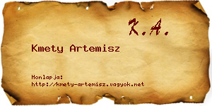 Kmety Artemisz névjegykártya